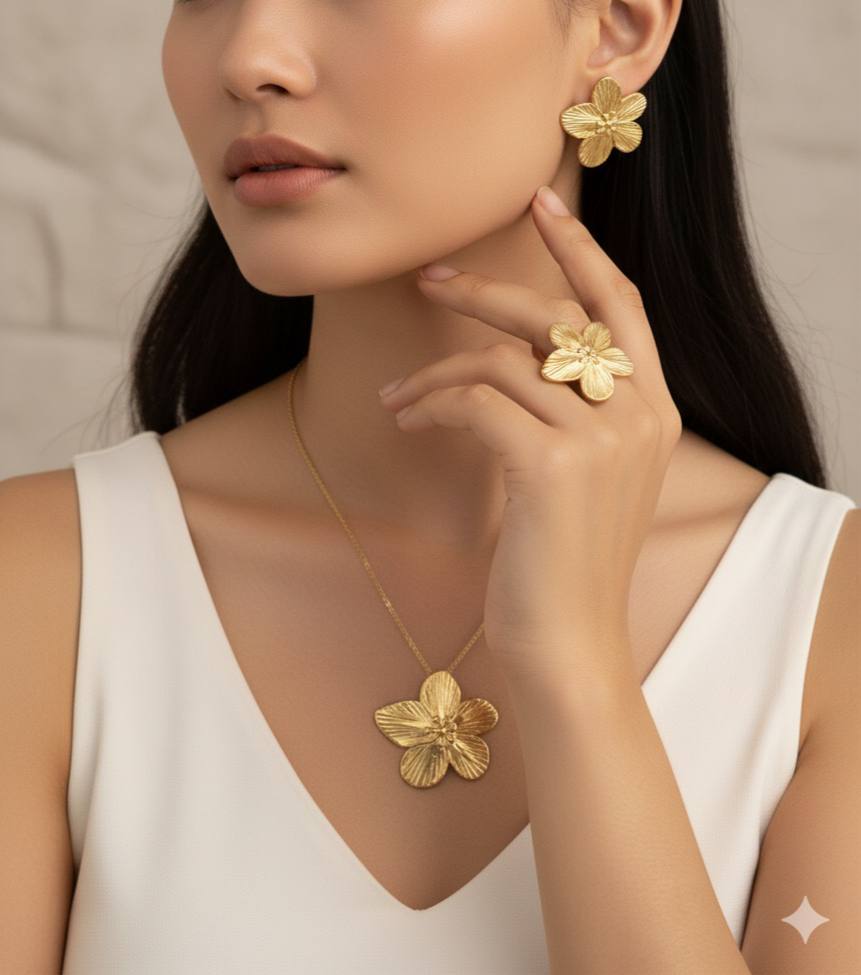 Parure flora 4 pcs | لمسة أنثوية تنبض بالجمال ✨ | اطلب الان و عندك هدية 🎁