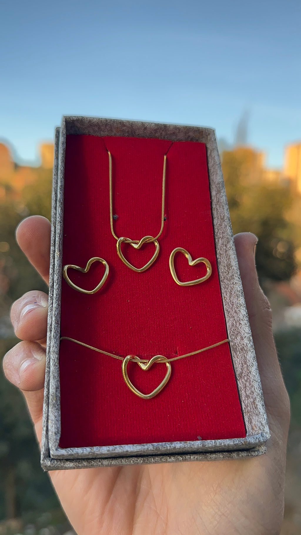 Parure Coeur 3 Pcs en acier inoxydable |  طقم القلب معشوق الجميع