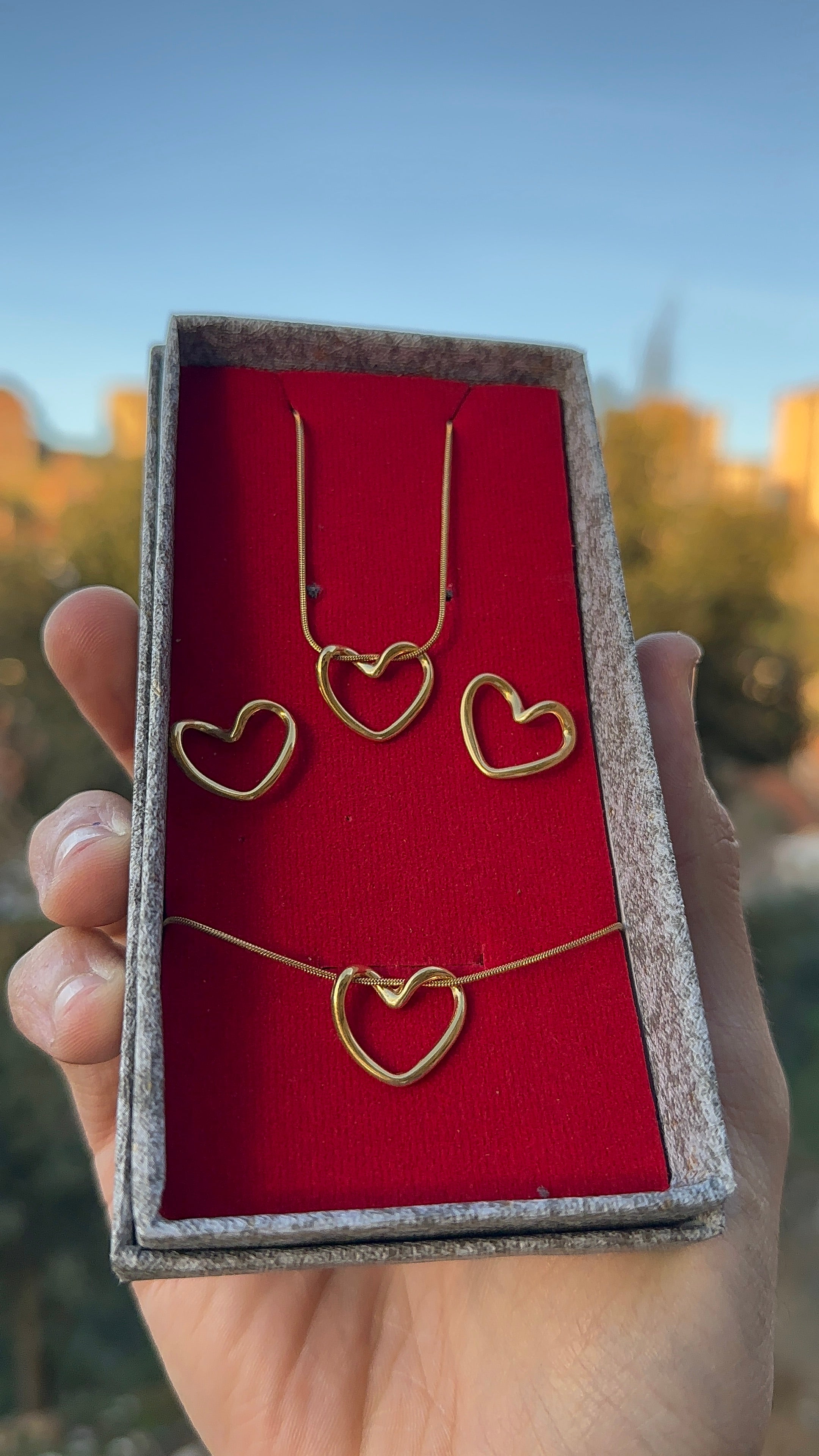 Parure Coeur 3 Pcs en acier inoxydable |  طقم القلب معشوق الجميع