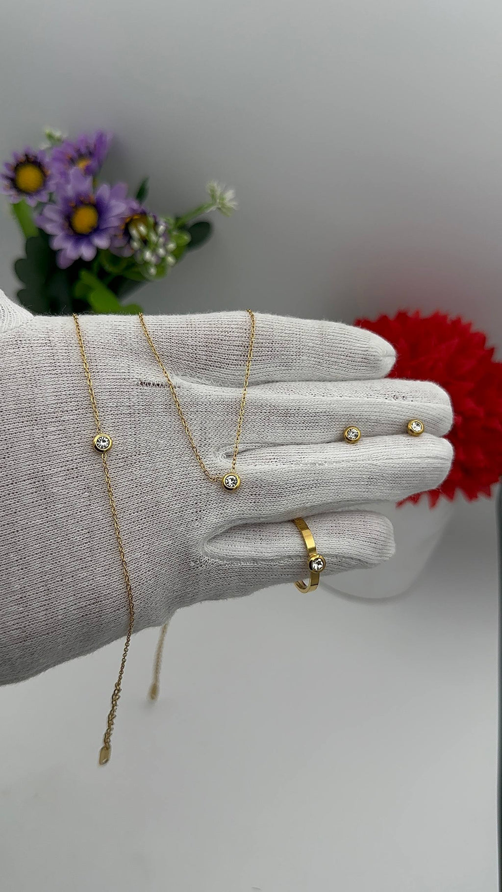 Parure solitaire 4 Pcs | اربع قطع محبوبة  | اطلب الان و عندك هدية 🎁 الجماهير