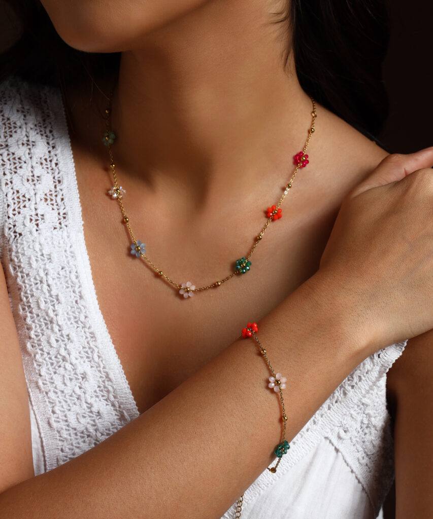 PARURE FLOWER 2 PCS | طقم الازهار نعومة تسرق الانظار ❤️✨ | اطلب الان و عندك هدية 🎁