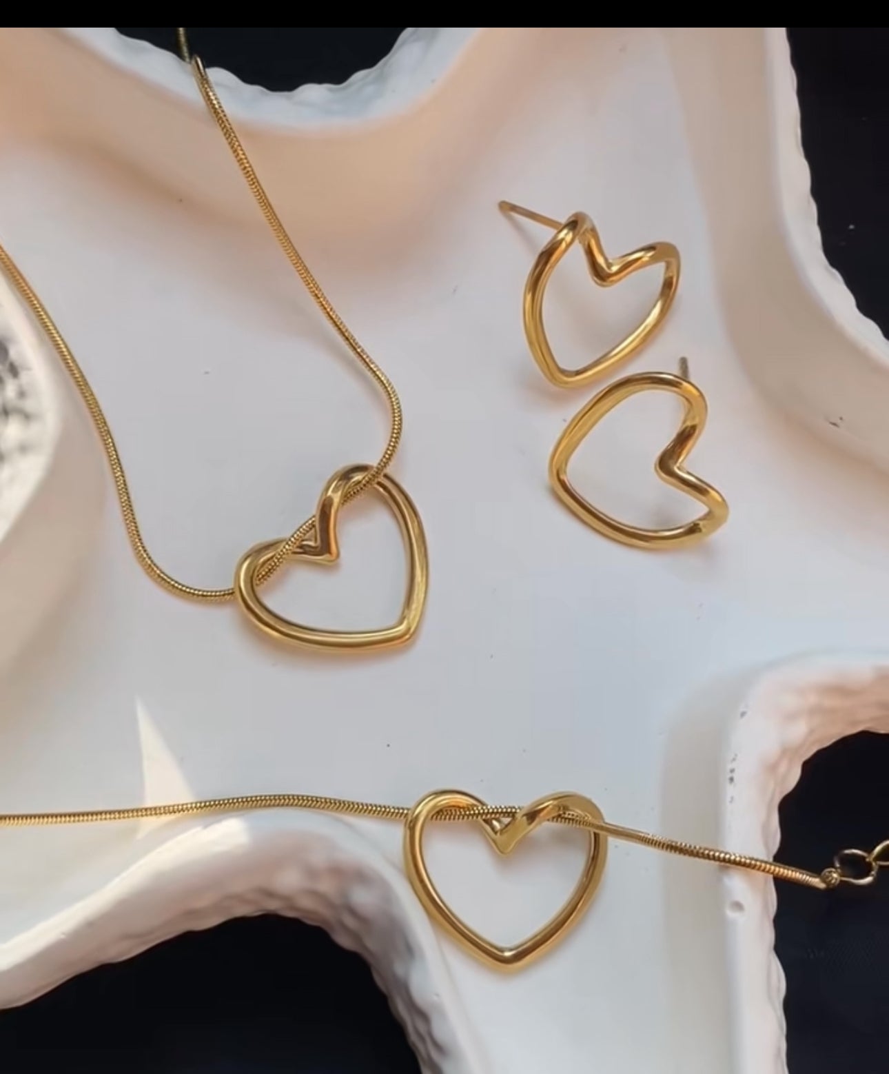 Parure Coeur 3 Pcs en acier inoxydable |  طقم القلب معشوق الجميع