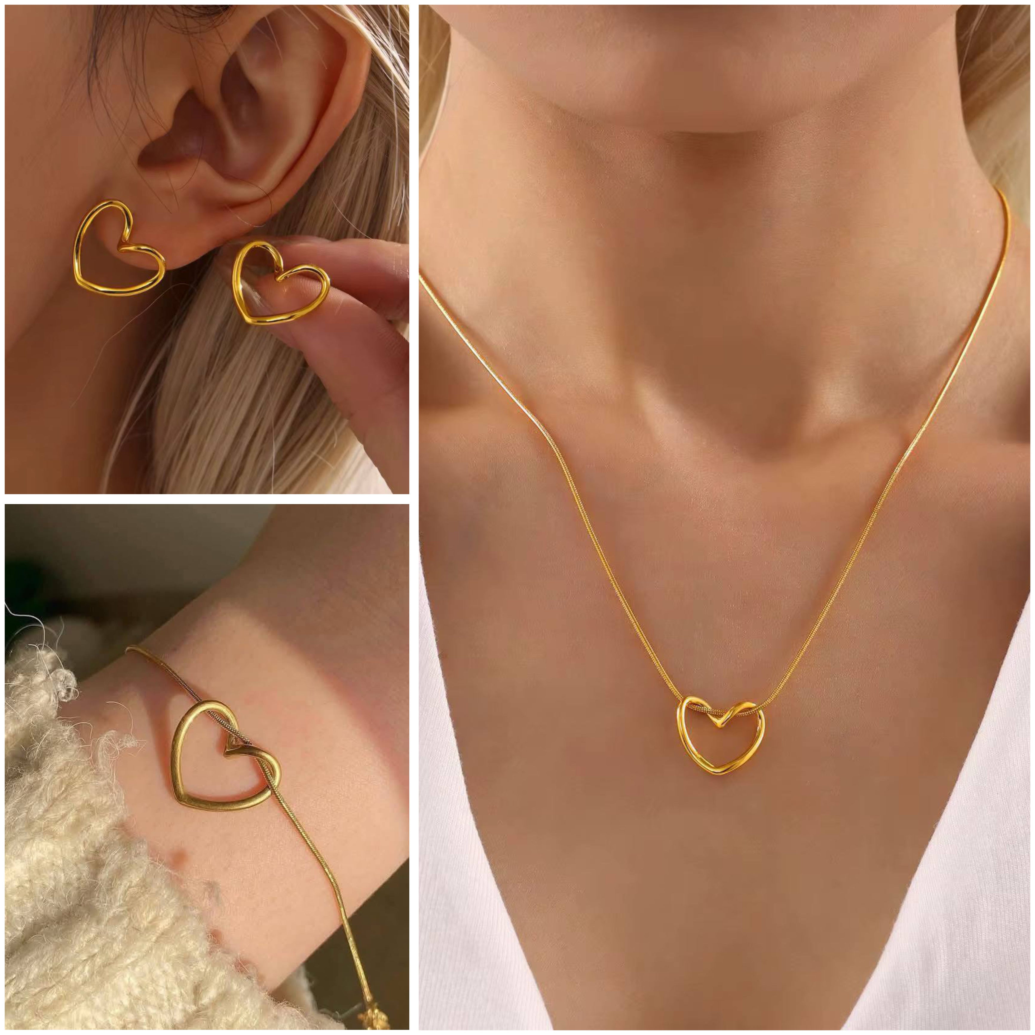 Parure Coeur 3 Pcs en acier inoxydable |  طقم القلب معشوق الجميع