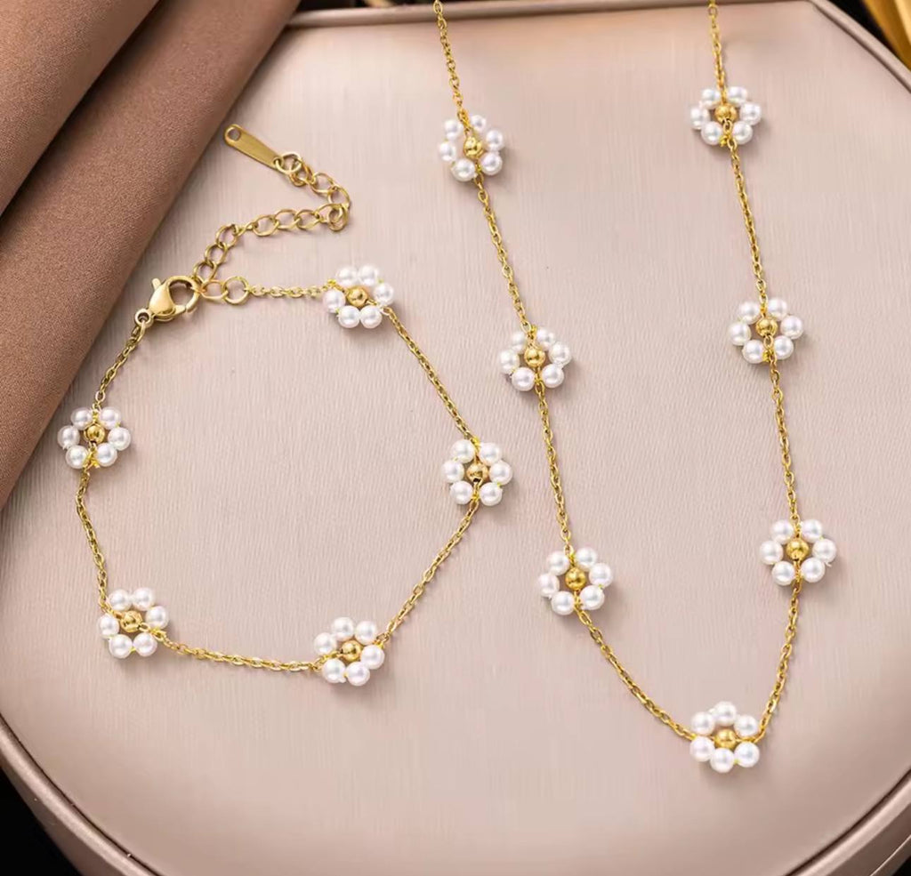 PARURE FLOWER 2 PCS | طقم الازهار نعومة تسرق الانظار ❤️✨ | اطلب الان و عندك هدية 🎁