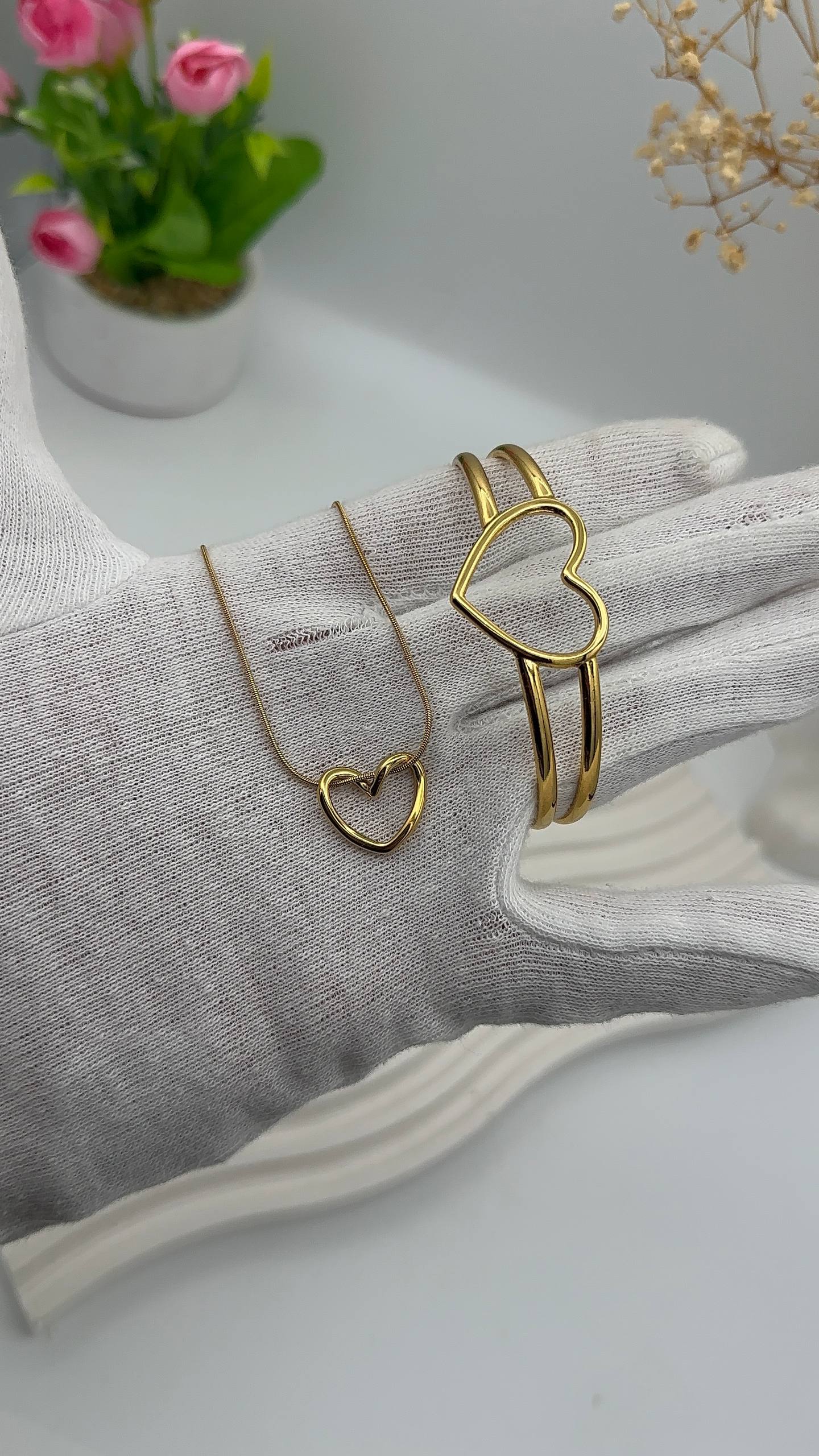 Bracelet et Bague coeur jonc ✨👌| 3490 DA