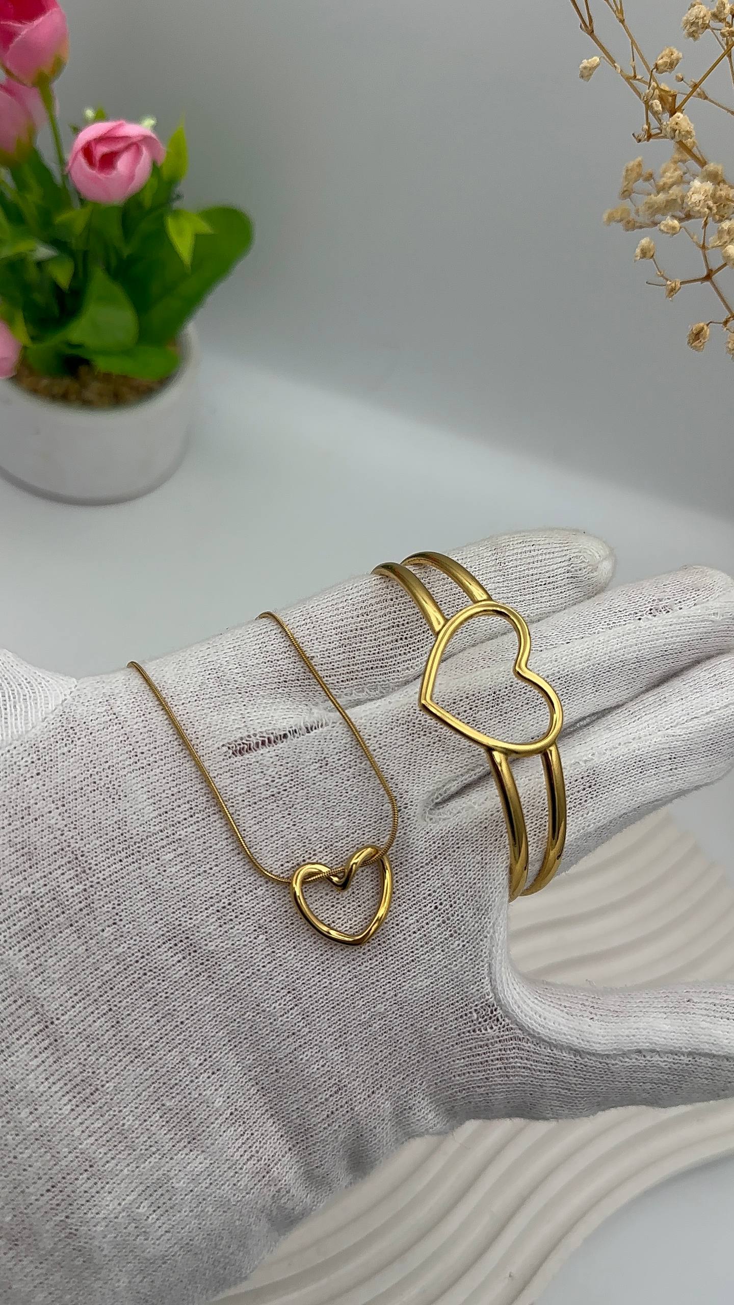 Bracelet et Bague coeur jonc ✨👌| 3490 DA